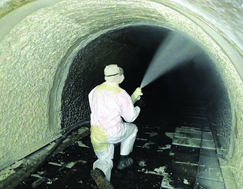 Cleaning of 600 mm 225 m and 800 mm diameter 358 m main trunk sewer lines
